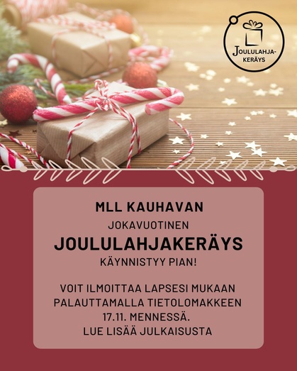 Joululahajkeräys 2025 käynnistyy pian